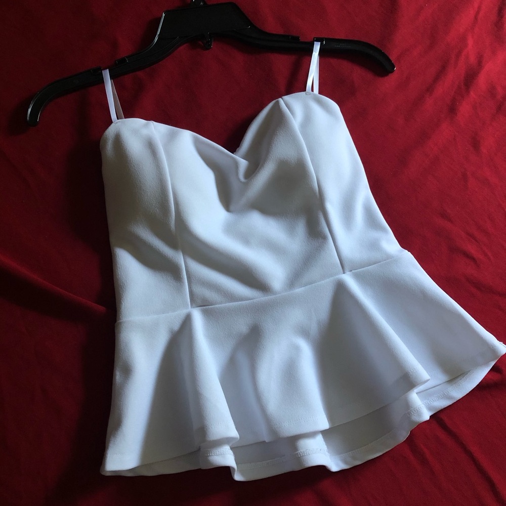 White flowy tube top